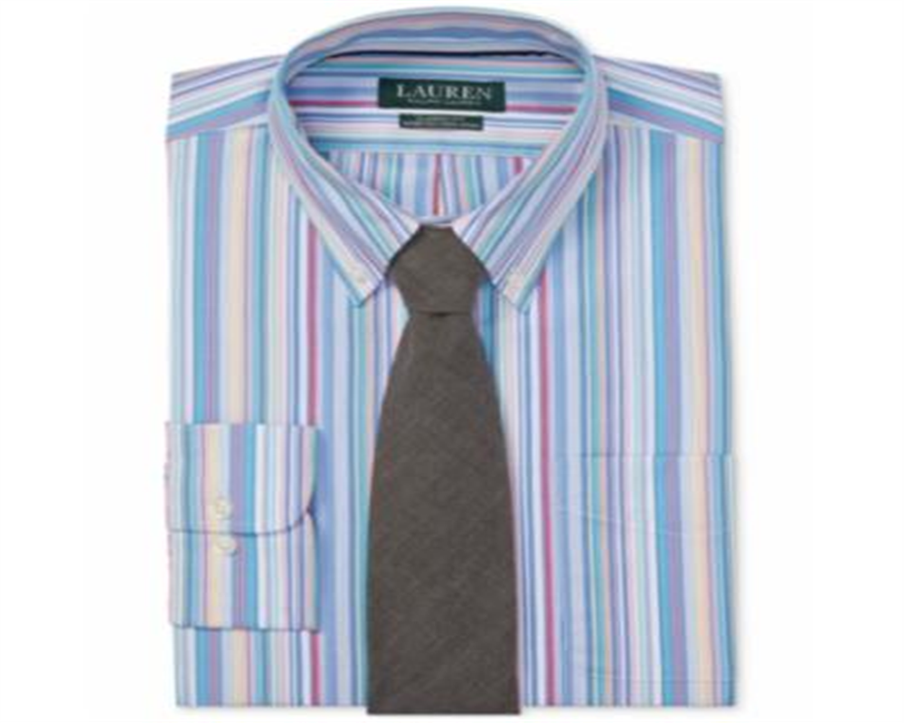 Camisa social listrada masculina Ralph Lauren Classic Fit, azul, tamanho GG