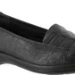 Easy Street Mocassim Feminino Plataforma Burnish com Tiras Comfort Genesis Bico Redondo Preto Tamanho 7 W