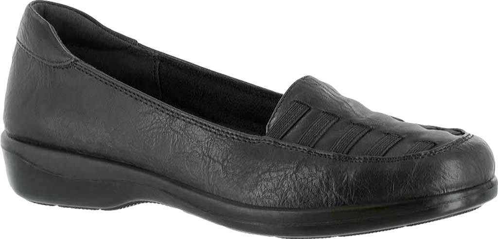 Easy Street Mocassim Feminino Plataforma Burnish com Tiras Comfort Genesis Bico Redondo Preto Tamanho 7 W