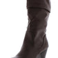 Botas femininas Esprit Oliana com bico fechado e cano médio, marrom escuro, tamanho 8,5