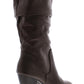 Botas femininas Esprit Oliana com bico fechado e cano médio, marrom escuro, tamanho 8,5