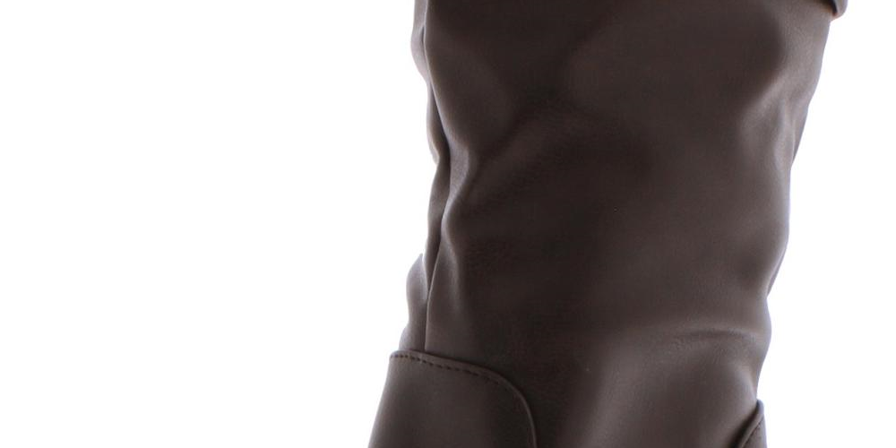 Botas femininas Esprit Oliana com bico fechado e cano médio, marrom escuro, tamanho 8,5