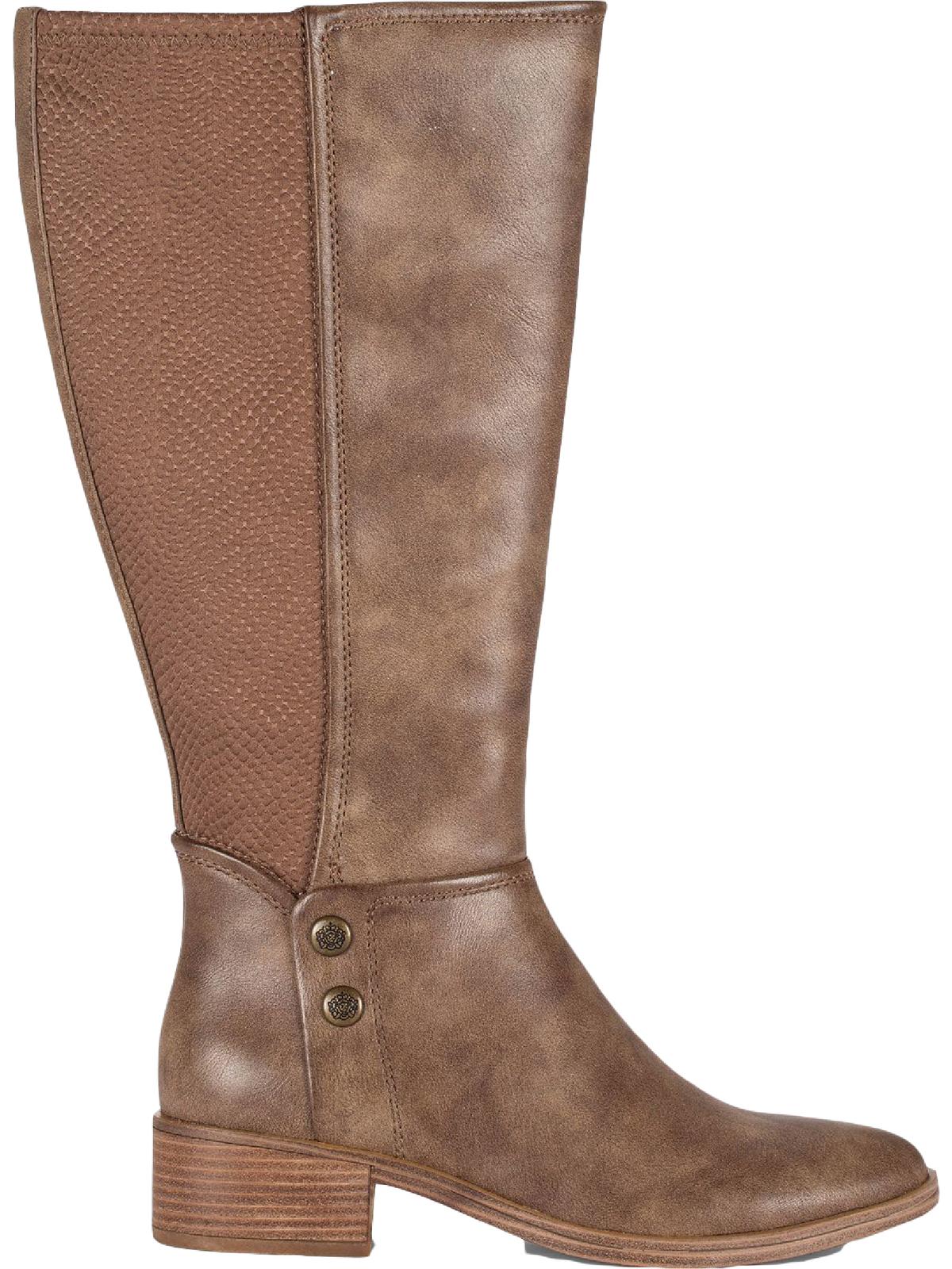 Botas Baretraps Madelyn Wide Calf High para mulheres, marrom, tamanho médio, 10