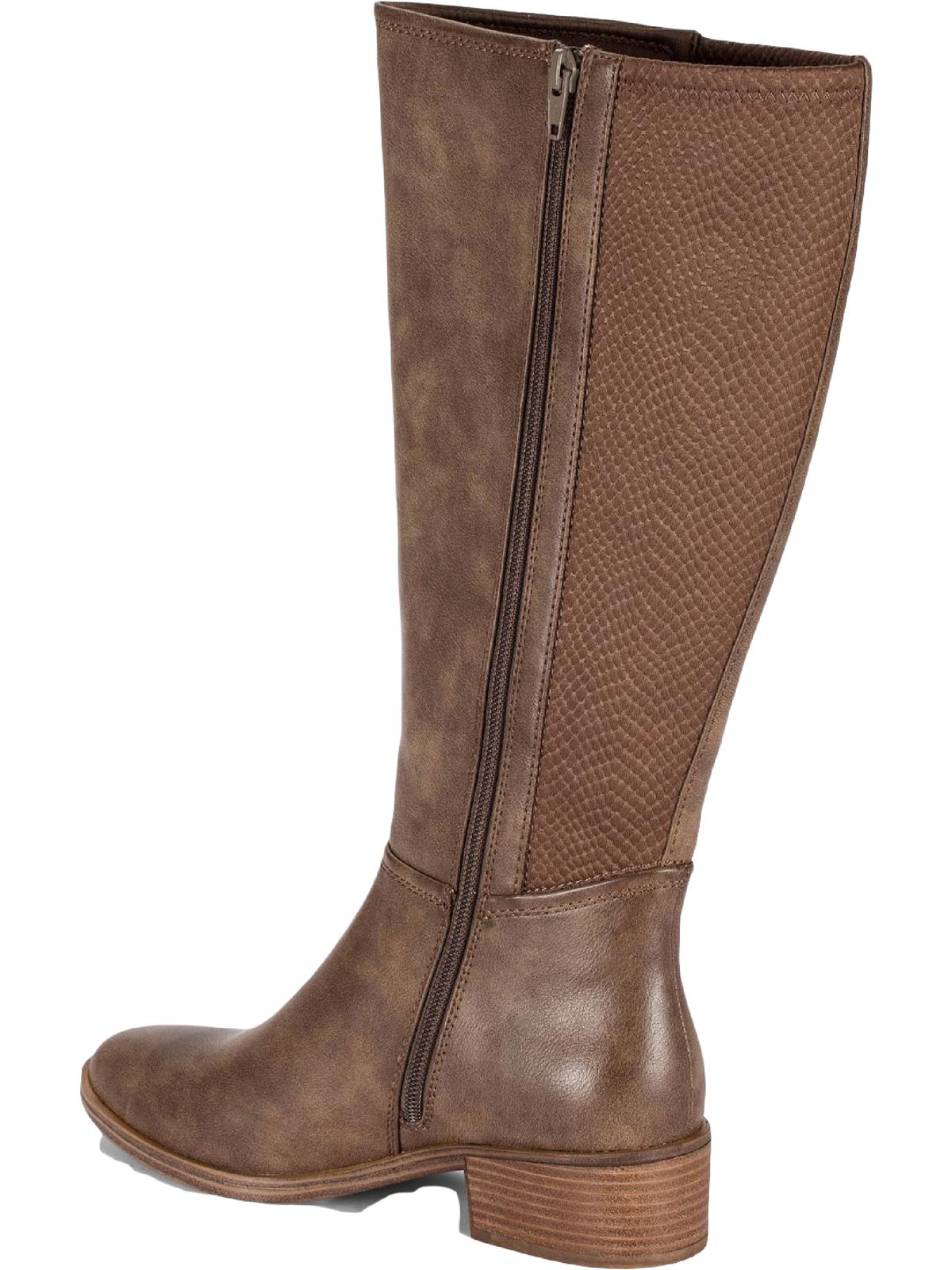 Botas Baretraps Madelyn Wide Calf High para mulheres, marrom, tamanho médio, 10