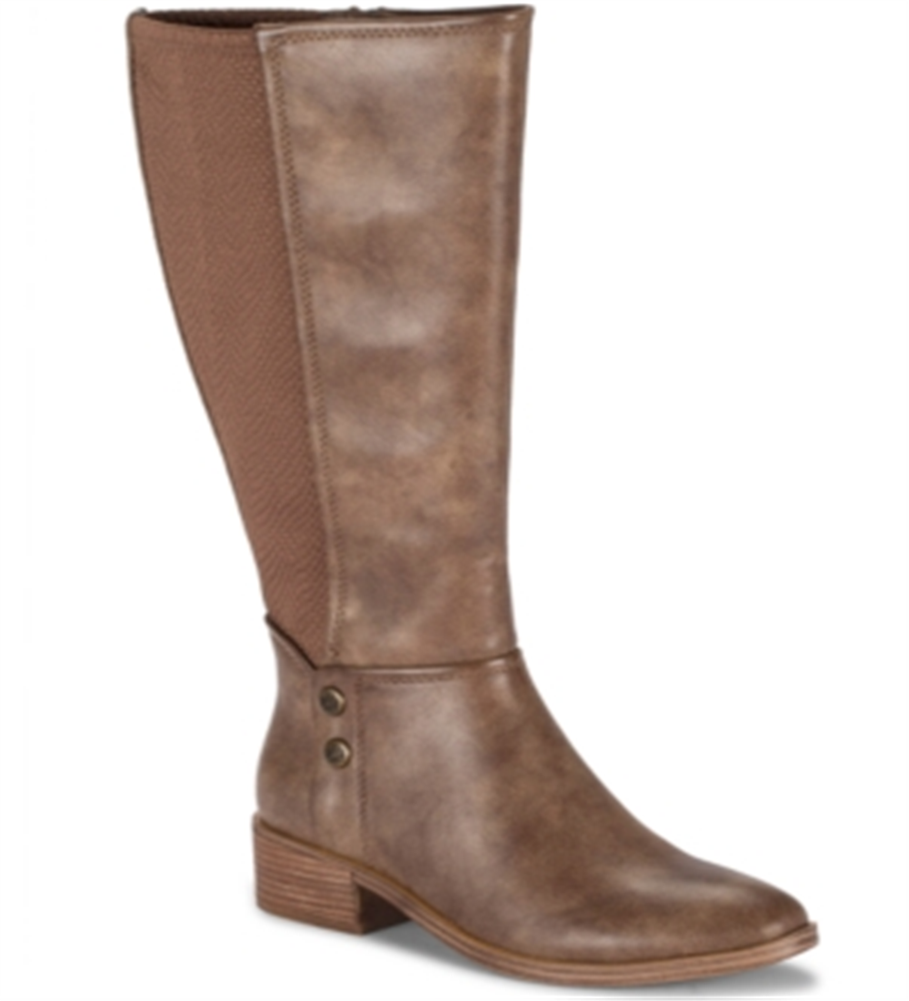 Botas Baretraps Madelyn Wide Calf High para mulheres, marrom, tamanho médio, 10