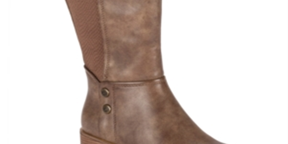 Botas Baretraps Madelyn Wide Calf High para mulheres, marrom, tamanho médio, 10