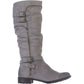Botas de combate femininas White Mountain Remi, bico redondo, cano alto, cinza, tamanho 8,5 M