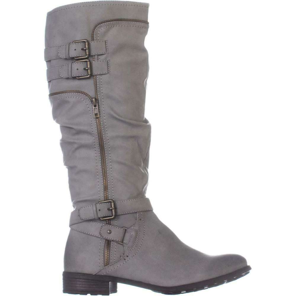 Botas de combate femininas White Mountain Remi, bico redondo, cano alto, cinza, tamanho 8,5 M