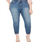 Calça jeans skinny feminina INC International Concepts com strass e tornozelo, azul, tamanho 28W
