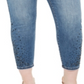 Calça jeans skinny feminina INC International Concepts com strass e tornozelo, azul, tamanho 28W