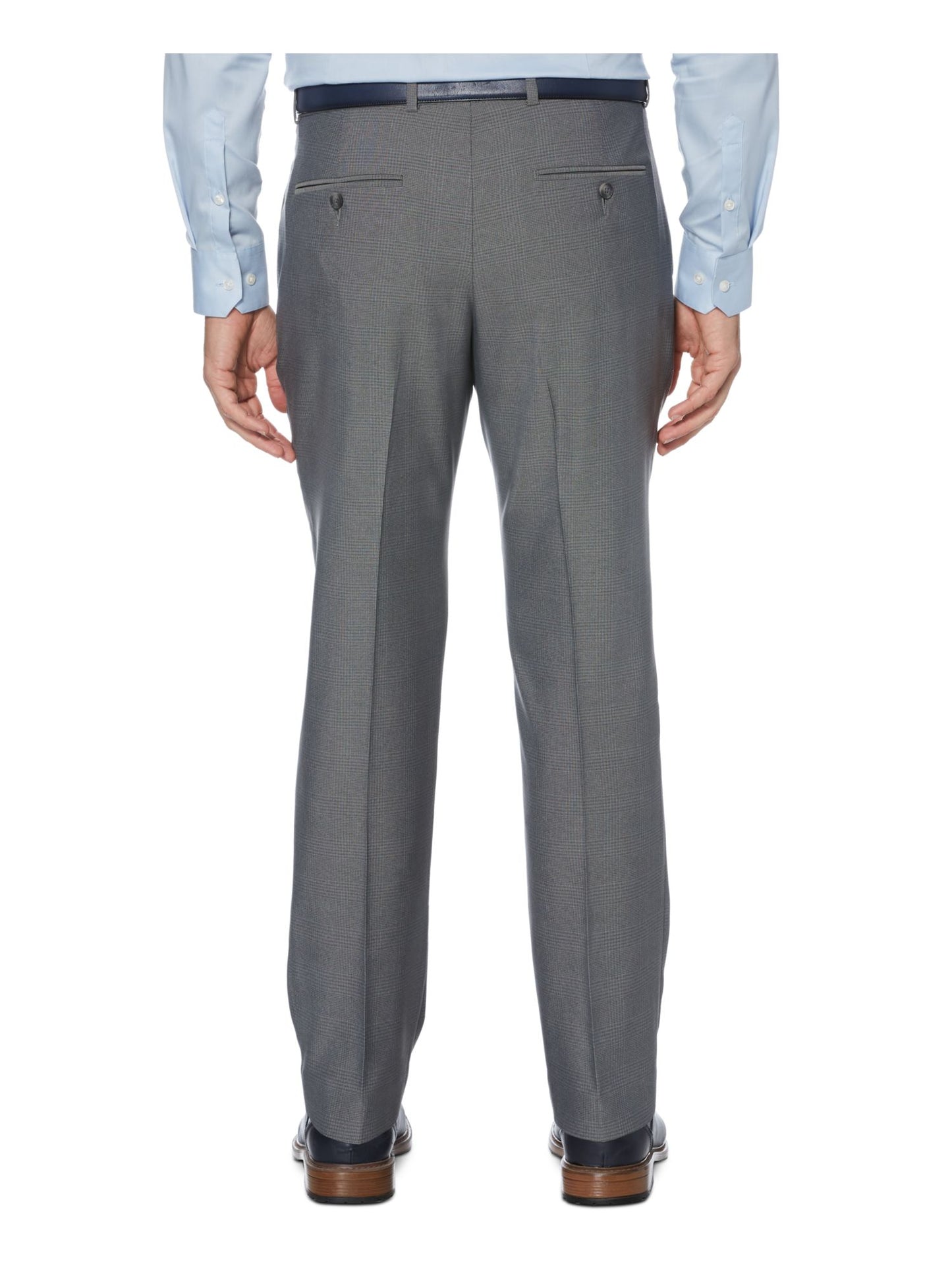 Calça Perry Ellis Masculina Stretch Check Slim Fit X Tech Cinza Tamanho 38X29