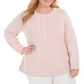 Karen Scott Suéter Feminino de Tricô com Painel Rosa Tamanho 0X