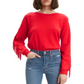 Moletom feminino Levi's com gola redonda e franjas, vermelho, tamanho XXL