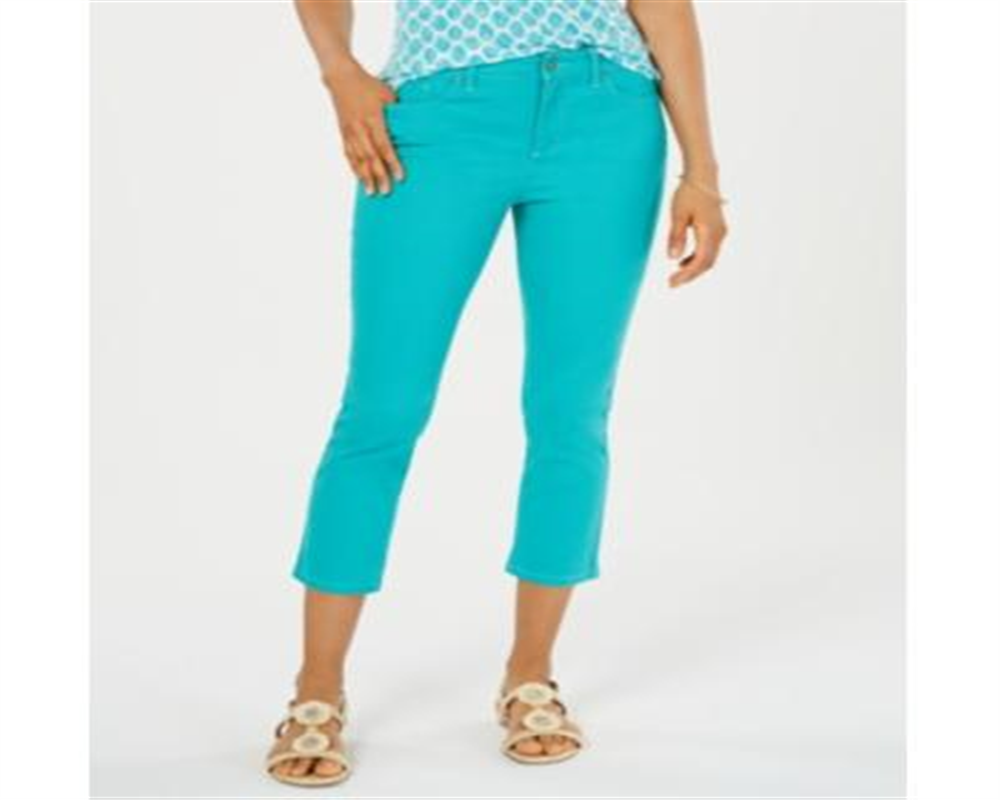 Calça jeans feminina Charter Club Tummy Control Bristol Capri, verde, tamanho 12P