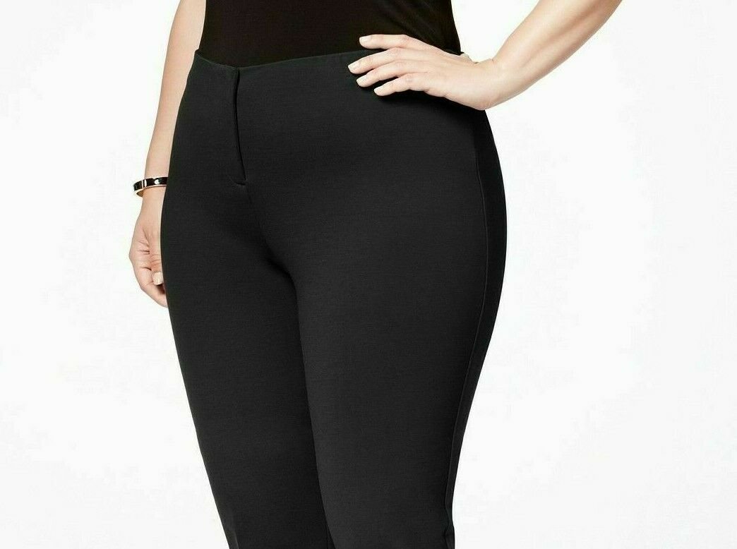 Calça Alfani Feminina Hollywood Skinny Ponte Cintura Conforto Preta Tamanho 26W