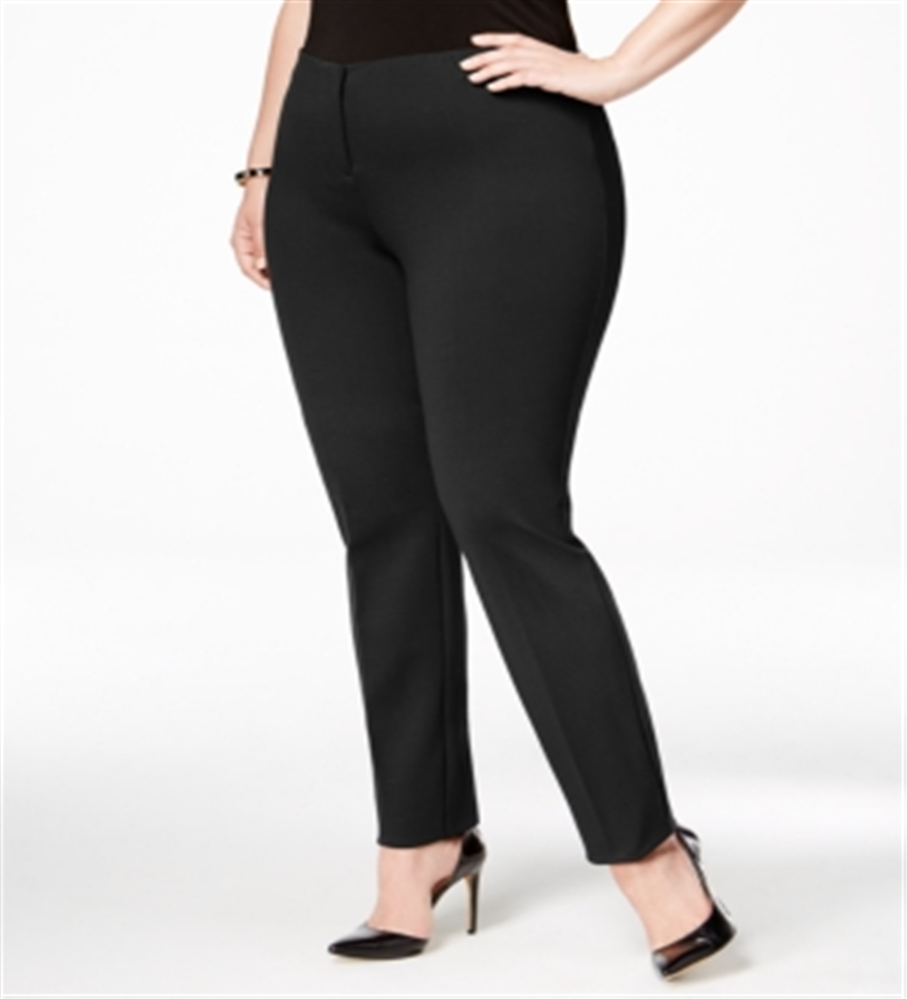 Calça Alfani Feminina Hollywood Skinny Ponte Cintura Conforto Preta Tamanho 26W