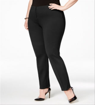 Calça Alfani Feminina Hollywood Skinny Ponte Cintura Conforto Preta Tamanho 26W