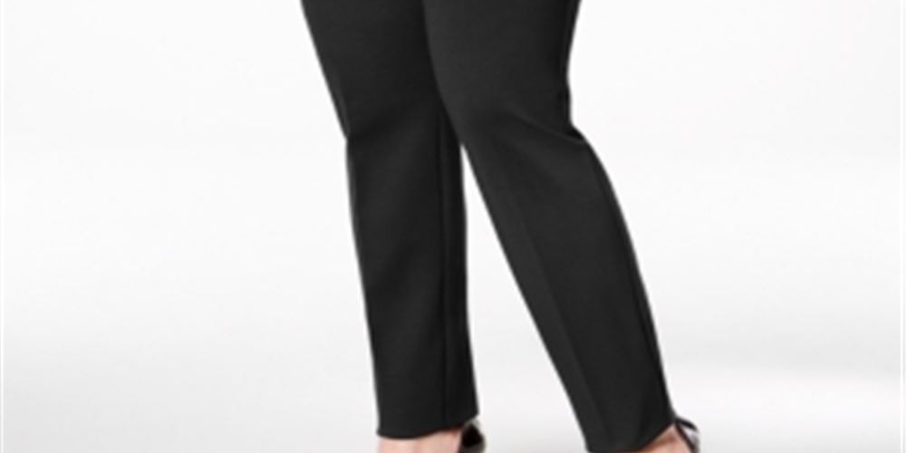 Calça Alfani Feminina Hollywood Skinny Ponte Cintura Conforto Preta Tamanho 26W