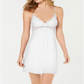 Inc International Concepts Renda e Chiffon Camisola Lingerie Branca Tamanho P