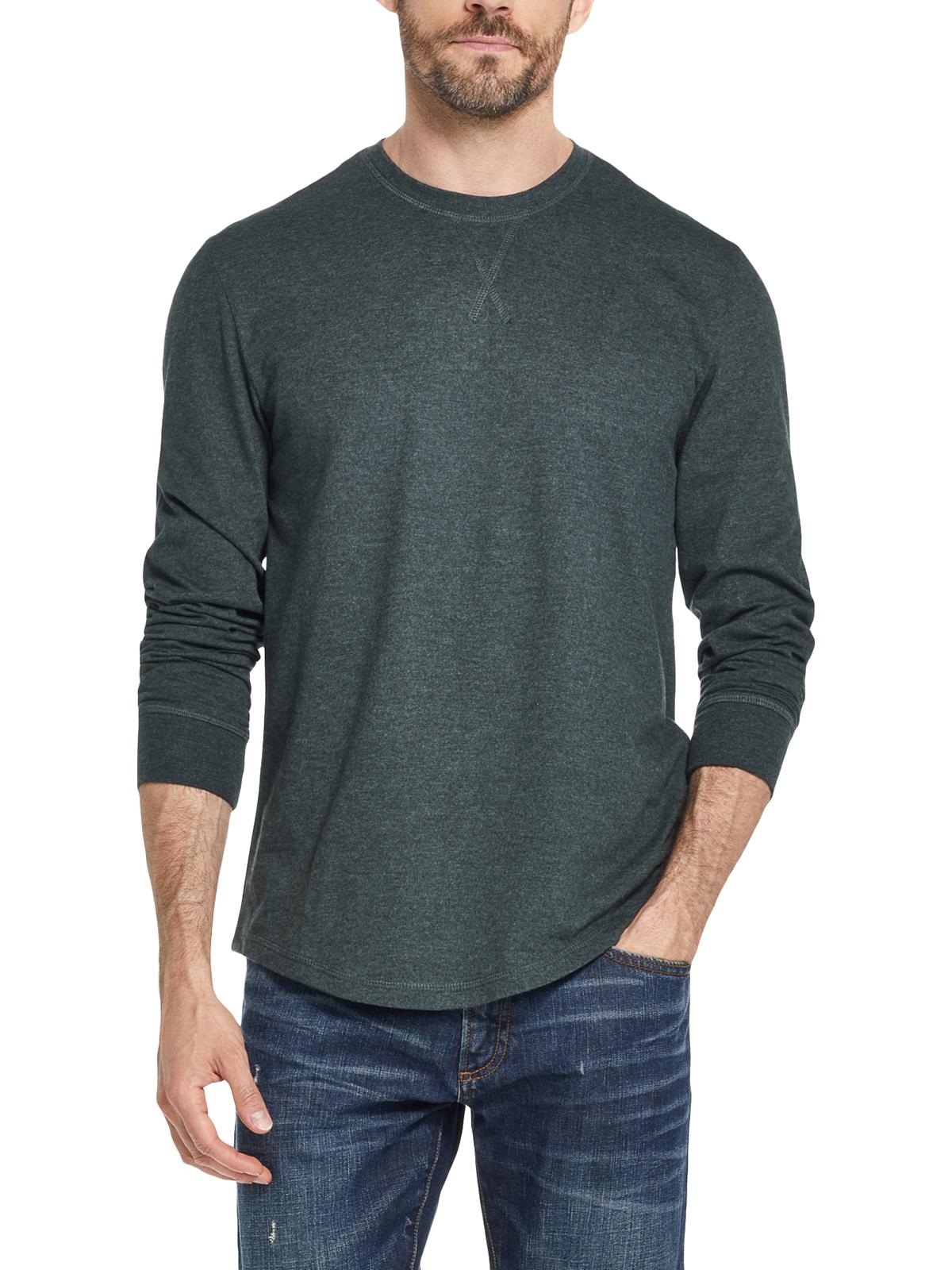 Camiseta masculina vintage com gola redonda mesclada e à prova de intempéries, tamanho pequeno, verde