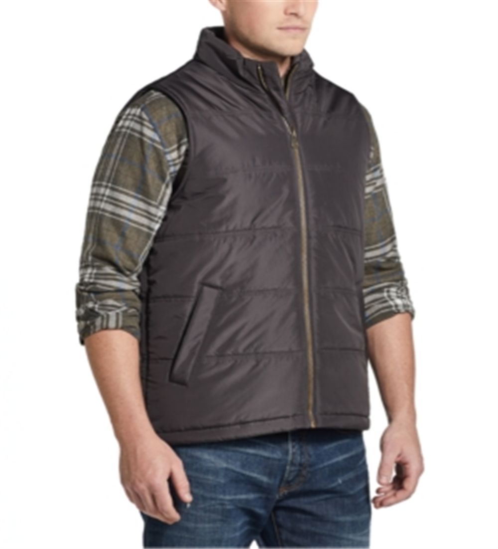 Camisa masculina vintage à prova de intempéries, sem mangas, com gola e zíper completo, tamanho cinza, tamanho extragrande