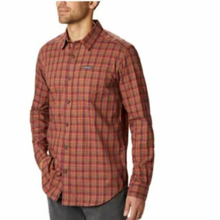 Camisa xadrez Columbia Big &amp; Tall Vapor Ridge III Modern Classic-Fit Masculina Laranja Tamanho Médio