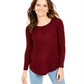 Suéter feminino de cashmere com gola redonda Charter Club, vermelho, tamanho grande