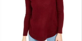 Suéter feminino de cashmere com gola redonda Charter Club, vermelho, tamanho grande