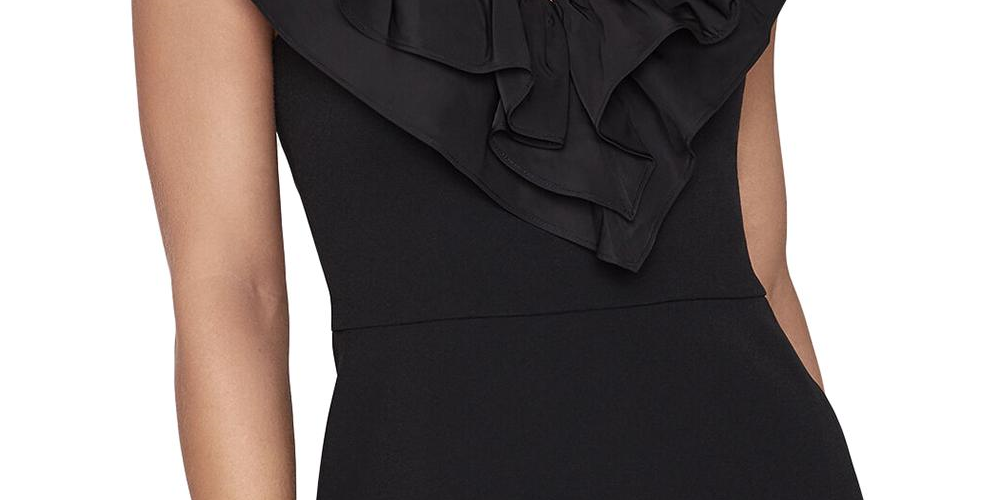 Bcbgmaxazria Top Peplum Ruffeld Feminino Preto Tamanho XXS