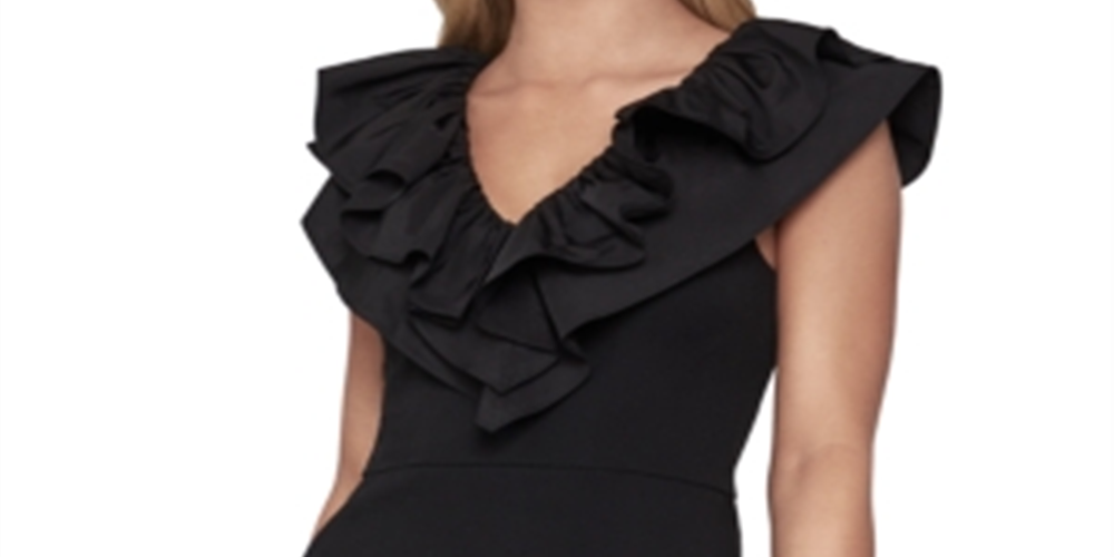 Bcbgmaxazria Top Peplum Ruffeld Feminino Preto Tamanho XXS