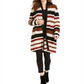 Cardigan feminino listrado com lantejoulas da INC International Concepts, marrom, tamanho pequeno GG
