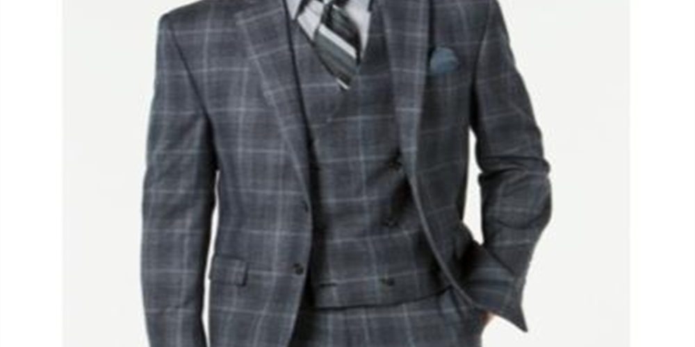 Blazer xadrez masculino Ralph Lauren de dois botões, preto, tamanho 48