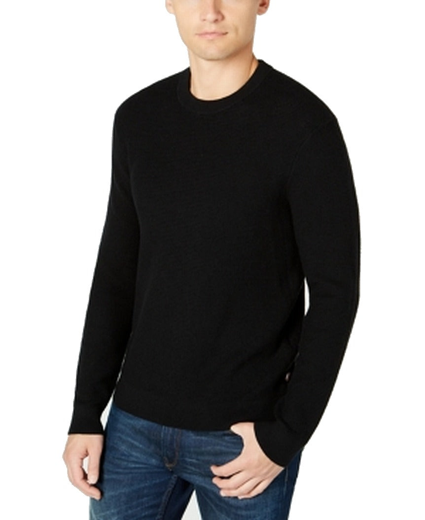 Michael Kors Suéter Masculino com Gola Redonda e Textura, Preto, Tamanho XXG