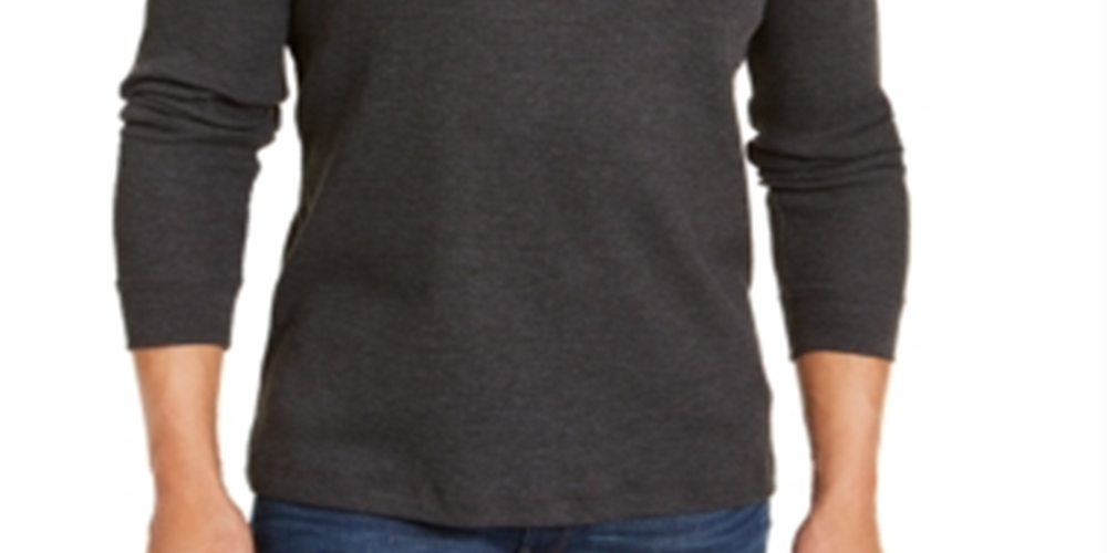 Camisa Henley Masculina Club Room Gola Redonda Ajuste Clássico Cinza Tamanho P