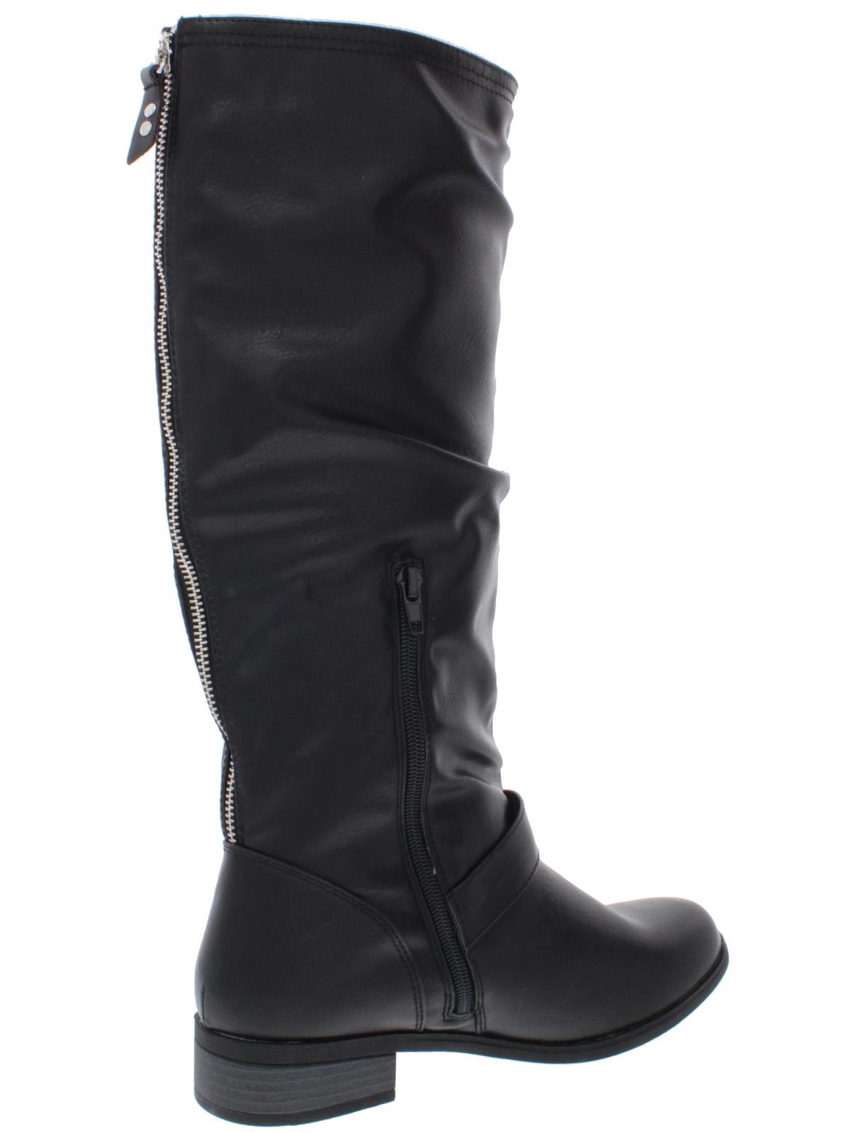 Botas de montaria altas femininas XOXO Minkler em couro sintético, pretas, tamanho 8