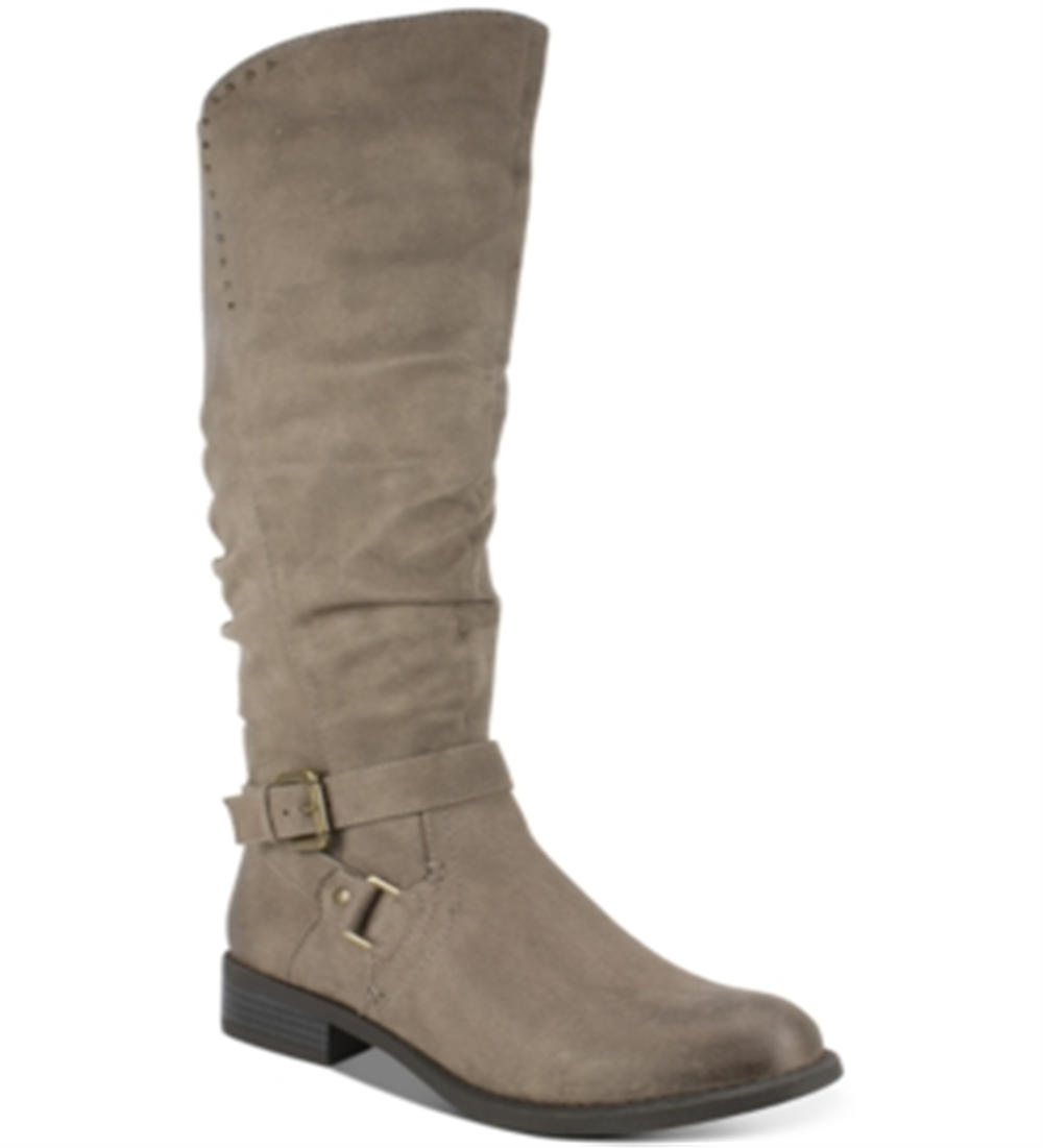 Botas de montaria altas femininas Liona de camurça sintética White Mountain, cinza-claro, 5 m