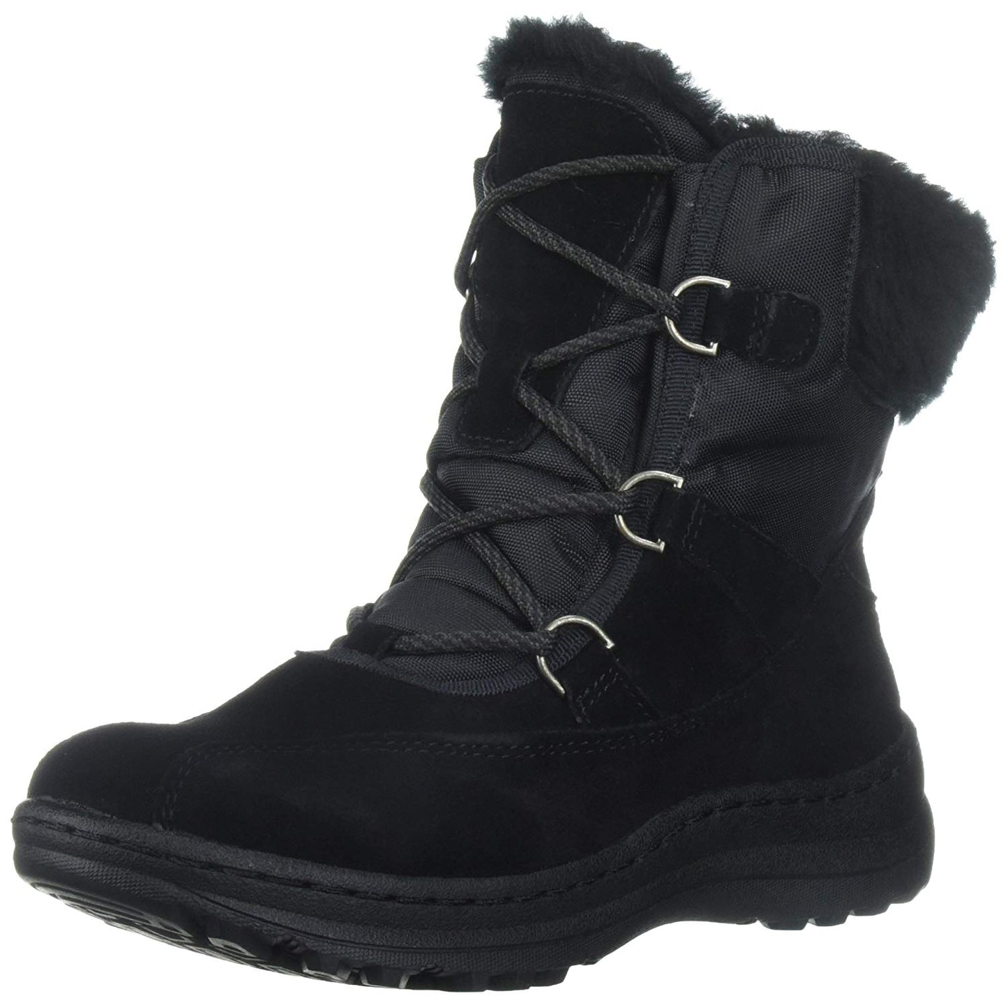 Botas Bare Traps Aero Leather Femininas Biqueira Redonda Cano Baixo para Clima Frio, Pretas, Tamanho 5,5 M