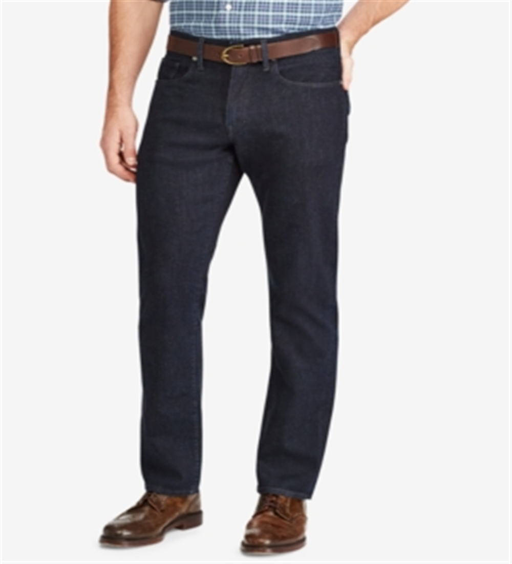 Calça jeans reta masculina Polo Ralph Lauren Prospect Stretch azul tamanho 31x30