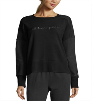 Moletom Champion Heritage Cotton Mix Texture Feminino Preto Tamanho Médio