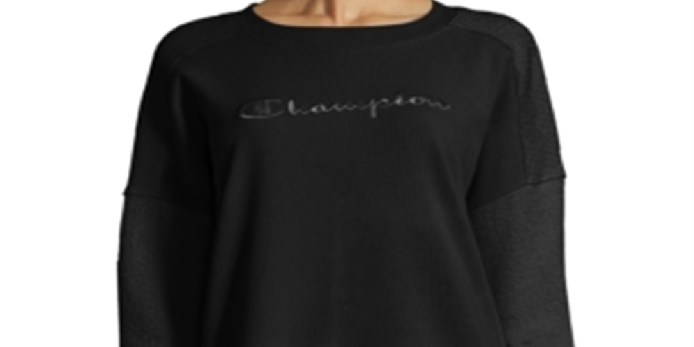 Moletom Champion Heritage Cotton Mix Texture Feminino Preto Tamanho Médio