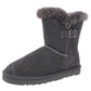 Botas de neve femininas estilo &amp; co com fivela Accent Tiny 2 bico redondo em couro, tamanho 7 M, cinza