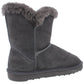 Botas de neve femininas estilo &amp; co com fivela Accent Tiny 2 bico redondo em couro, tamanho 7 M, cinza