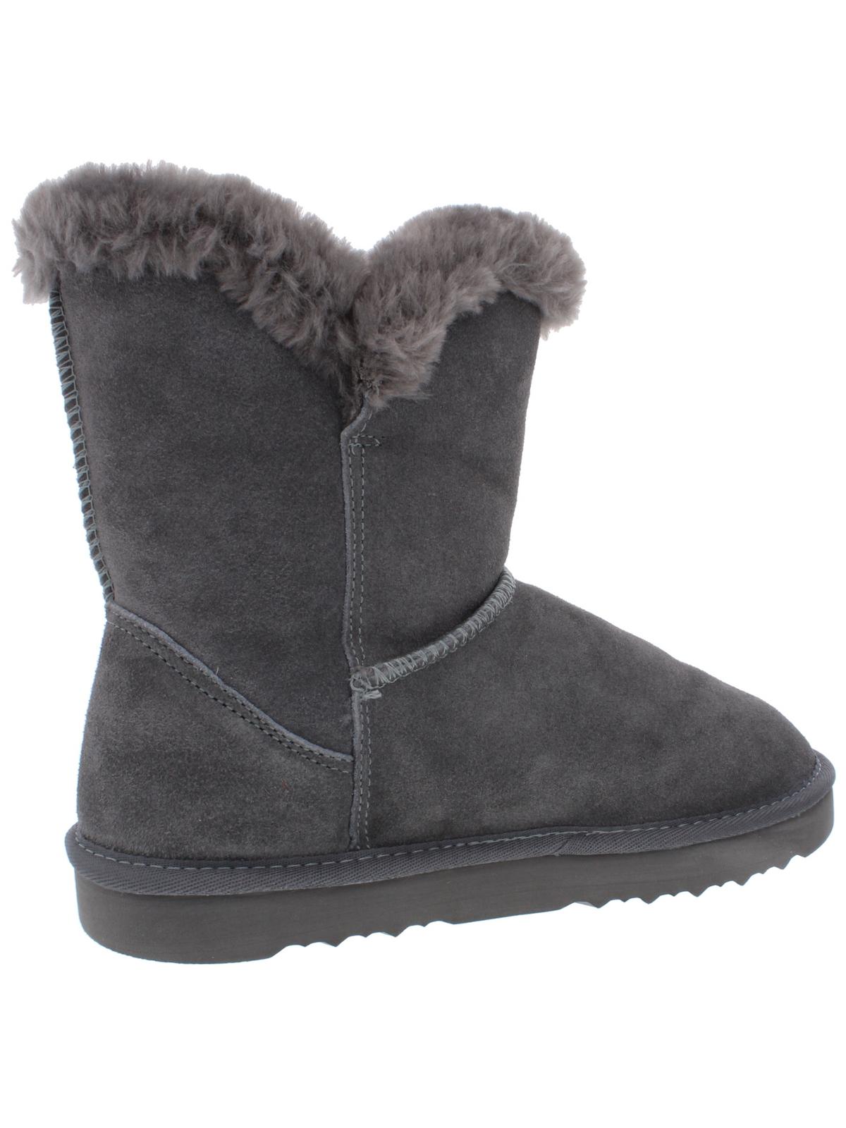 Botas de neve femininas estilo &amp; co com fivela Accent Tiny 2 bico redondo em couro, tamanho 7 M, cinza