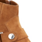 Botas femininas Dkny de couro com bico quadrado e salto bloco, zíper, marrom, 7 M