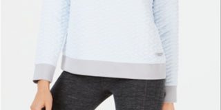 Calvin Klein Moletom com capuz feminino manga raglã azul tamanho grande