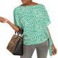 Blusa feminina Michael Kors com estampa de leopardo e amarração lateral, verde, tamanho 2XL