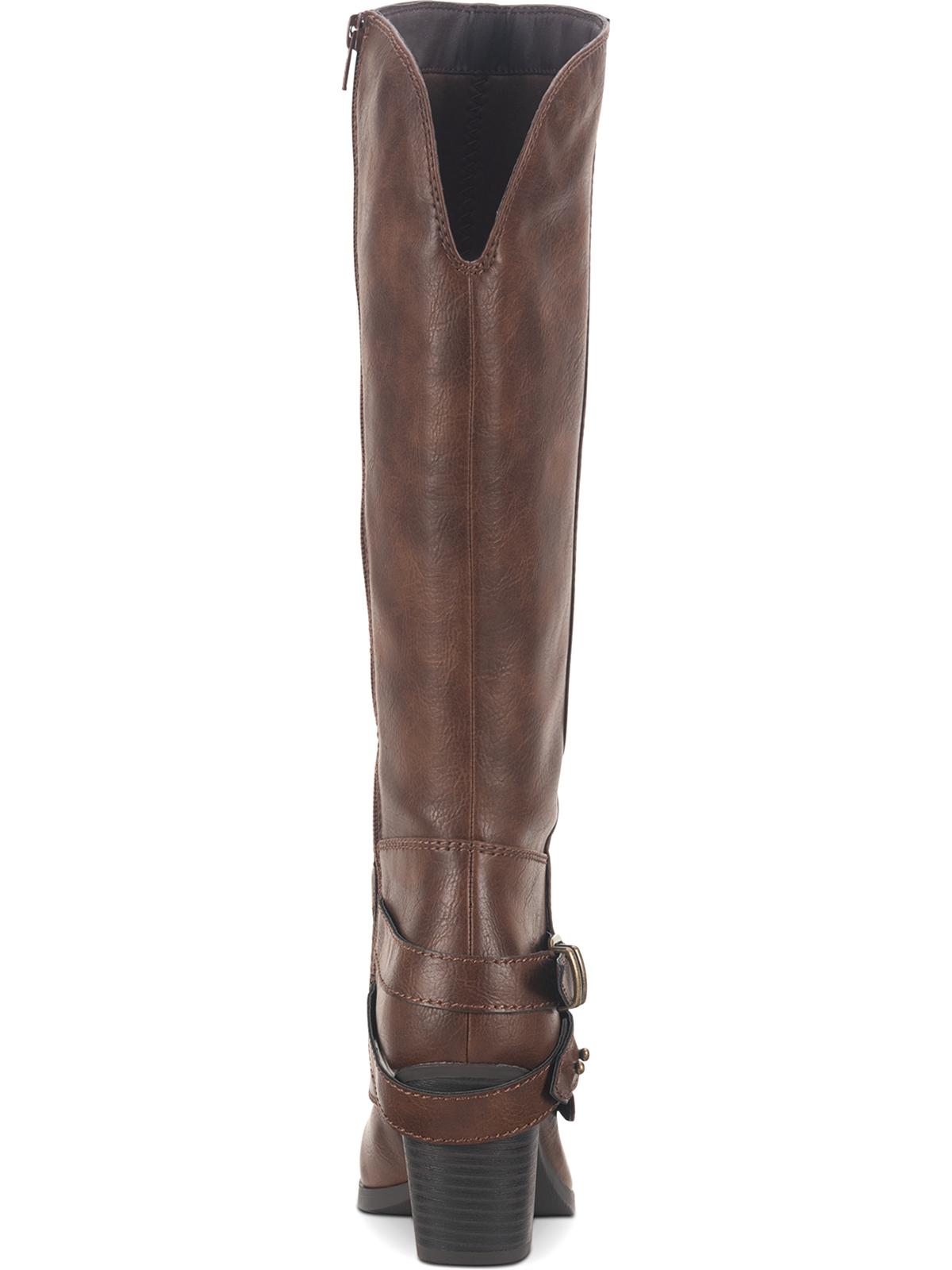 Botas de montaria femininas American Rag Emilee de couro sintético até o joelho, tamanho 9,5, marrom