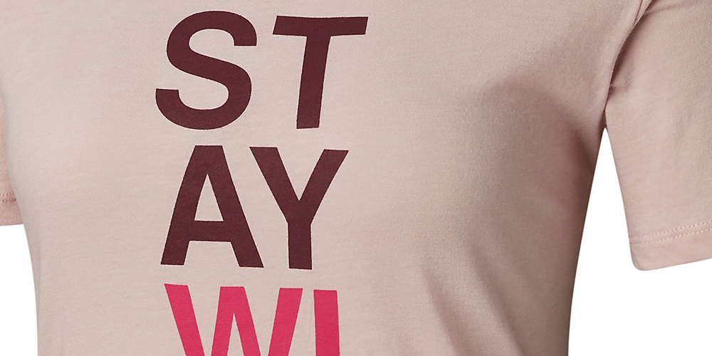 Camiseta feminina Columbia estampada de manga curta com gola redonda e top esportivo rosa tamanho XS