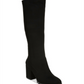 Bar III Feminino Preto 0.5 Plataforma Elástica Gore Lug Solado Acolchoado Gypsee Biqueira Redonda Salto Bloco Zíper Salto Botas 10 M
