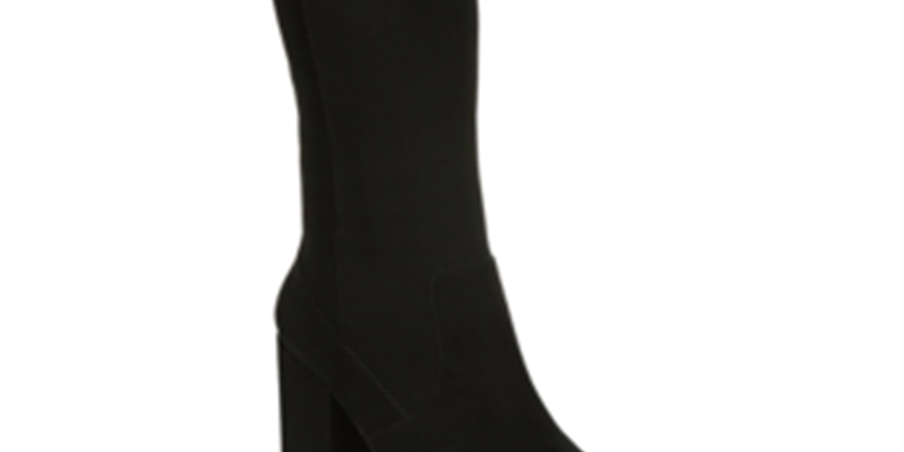 Bar III Feminino Preto 0.5 Plataforma Elástica Gore Lug Solado Acolchoado Gypsee Biqueira Redonda Salto Bloco Zíper Salto Botas 10 M